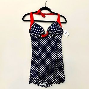 NWT Gabe’s XXXL Halter Top Polka Dot Bathing Suit